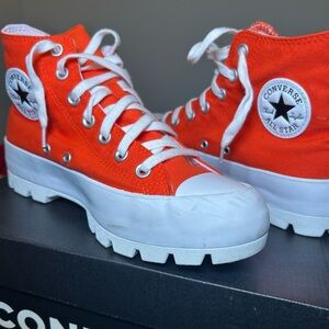 ORANGE CONVERSE PLATFORM SHOES 🧡